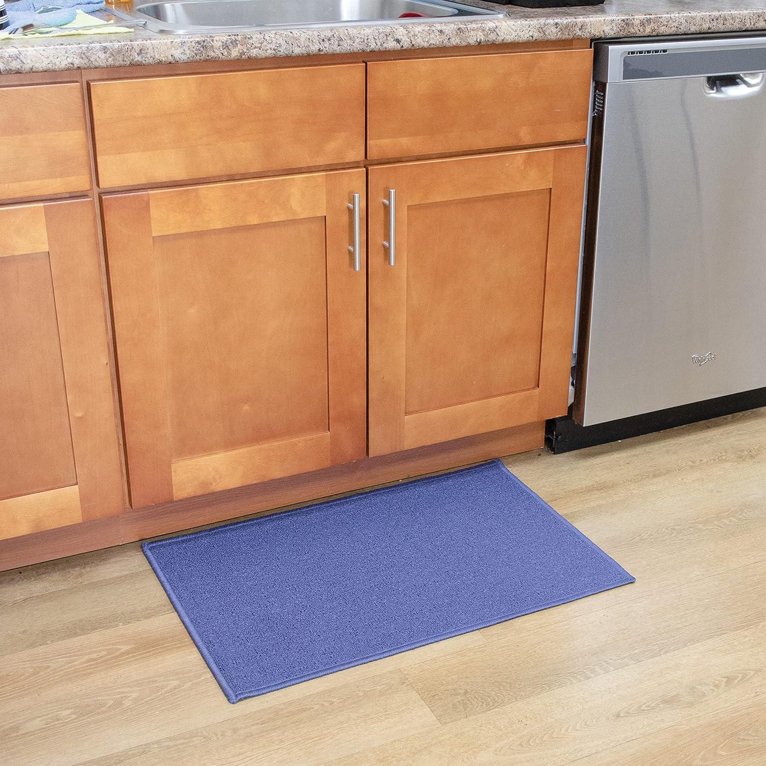 image:imageArkwright SC Jakarta 2 Pc Rug Mat Set Non Skid Latex Backing Floor Rugs for Home Kitchen Outdoor 16x23 amp 20x30 in BlueBlue