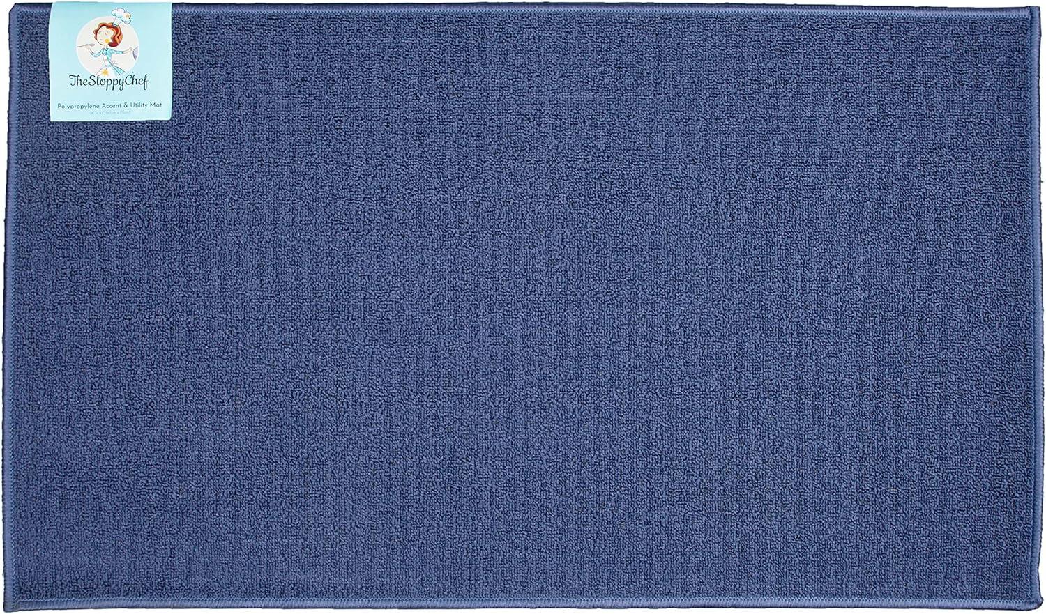 image:imageArkwright SC Jakarta 2 Pc Rug Mat Set Non Skid Latex Backing Floor Rugs for Home Kitchen Outdoor 16x23 amp 20x30 in BlueBlue