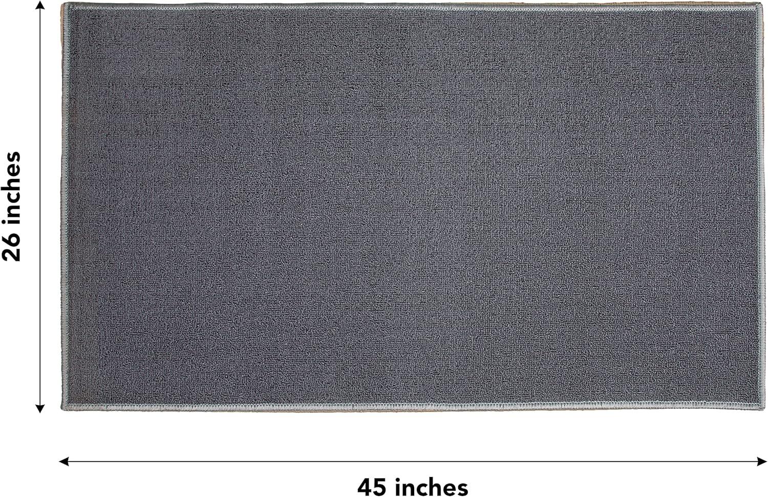 image:imageArkwright SC Jakarta 2 Pc Rug Mat Set Non Skid Latex Backing Floor Rugs for Home Kitchen Outdoor 16x23 amp 20x30 in BlueCharcoal