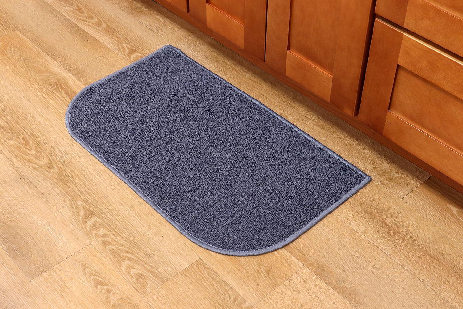 image:imageArkwright SC Jakarta 2 Pc Rug Mat Set Non Skid Latex Backing Floor Rugs for Home Kitchen Outdoor 16x23 amp 20x30 in BlueCharcoal