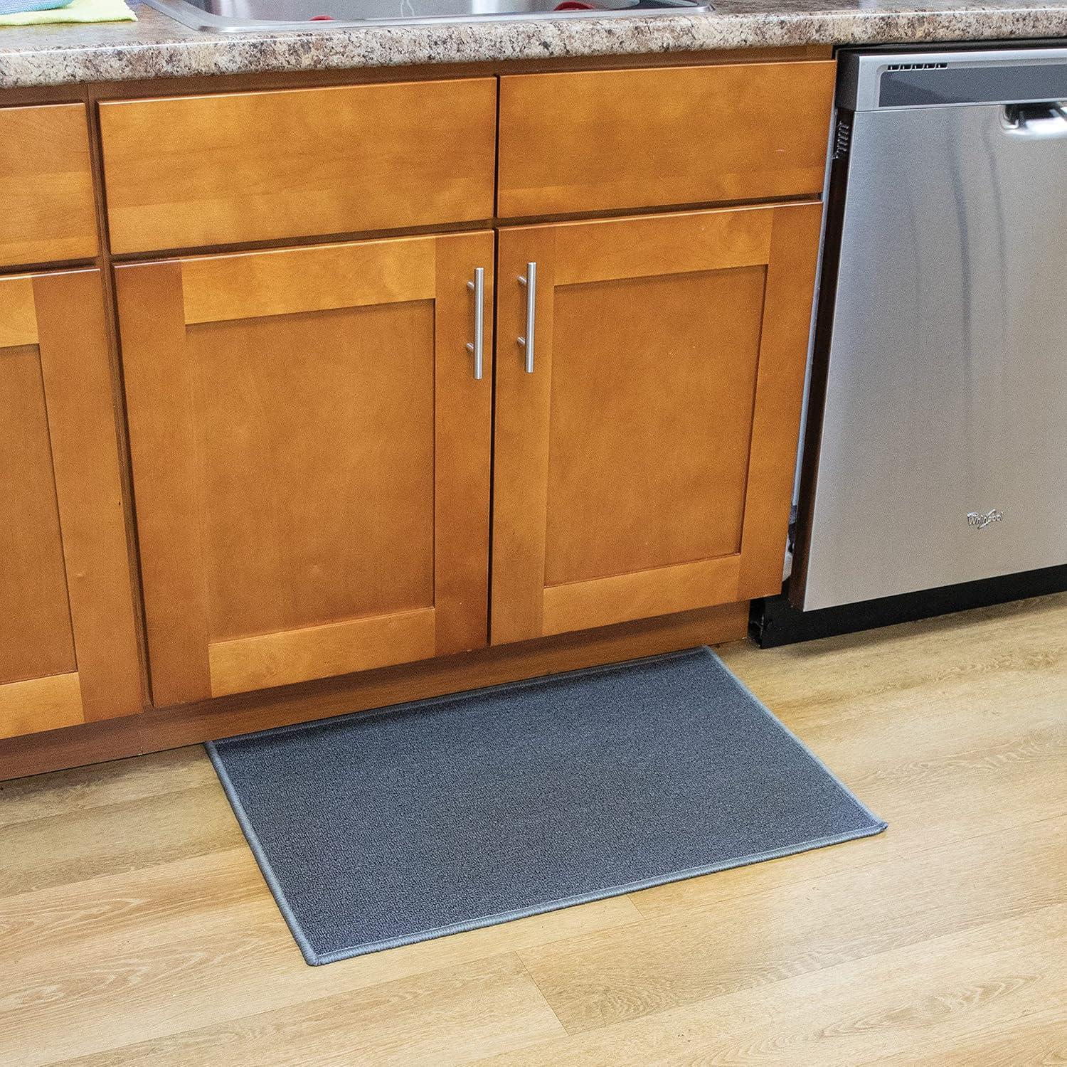 image:imageArkwright SC Jakarta 2 Pc Rug Mat Set Non Skid Latex Backing Floor Rugs for Home Kitchen Outdoor 16x23 amp 20x30 in BlueCharcoal