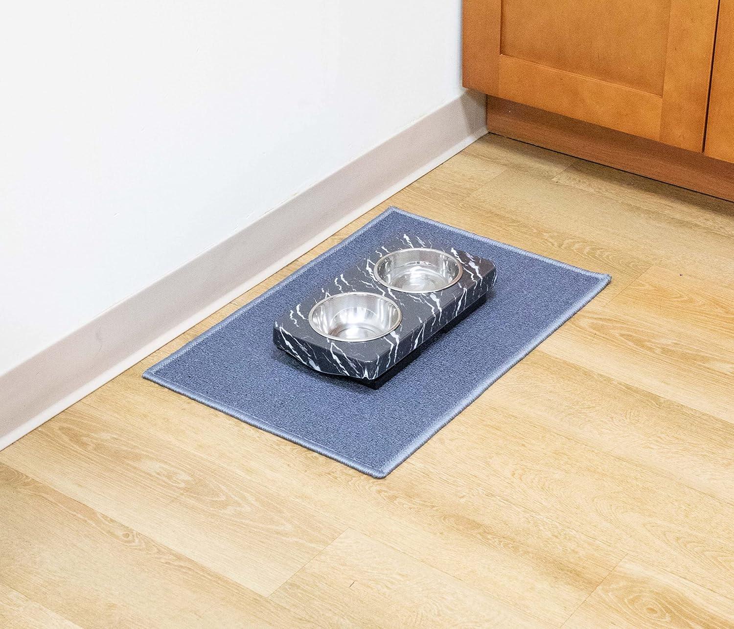 image:imageArkwright SC Jakarta 2 Pc Rug Mat Set Non Skid Latex Backing Floor Rugs for Home Kitchen Outdoor 16x23 amp 20x30 in BlueCharcoal