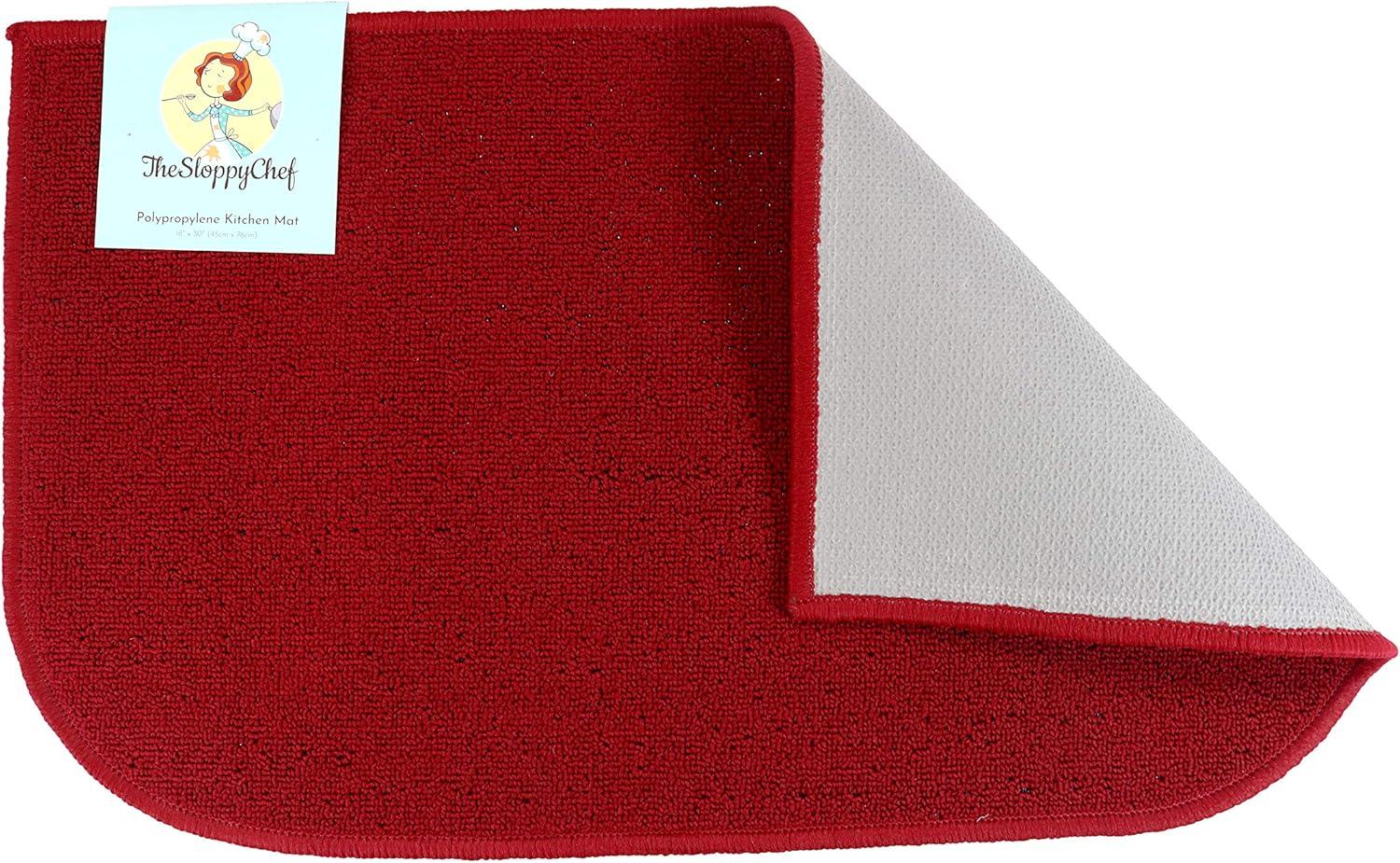 image:imageArkwright SC Jakarta 2 Pc Rug Mat Set Non Skid Latex Backing Floor Rugs for Home Kitchen Outdoor 16x23 amp 20x30 in BlueRed