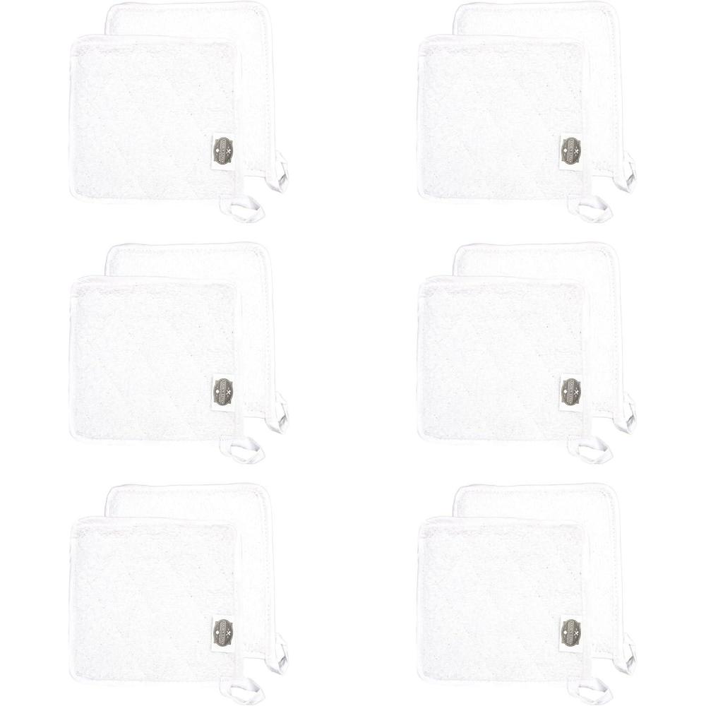 image:imageArkwright Pot Holders for Kitchen Heat Resistant Square Hot Pads Set of 12 Professional Grade Washable Cotton Coaster for Oven Cooking and Baking 7 x 7 in BlackWhite