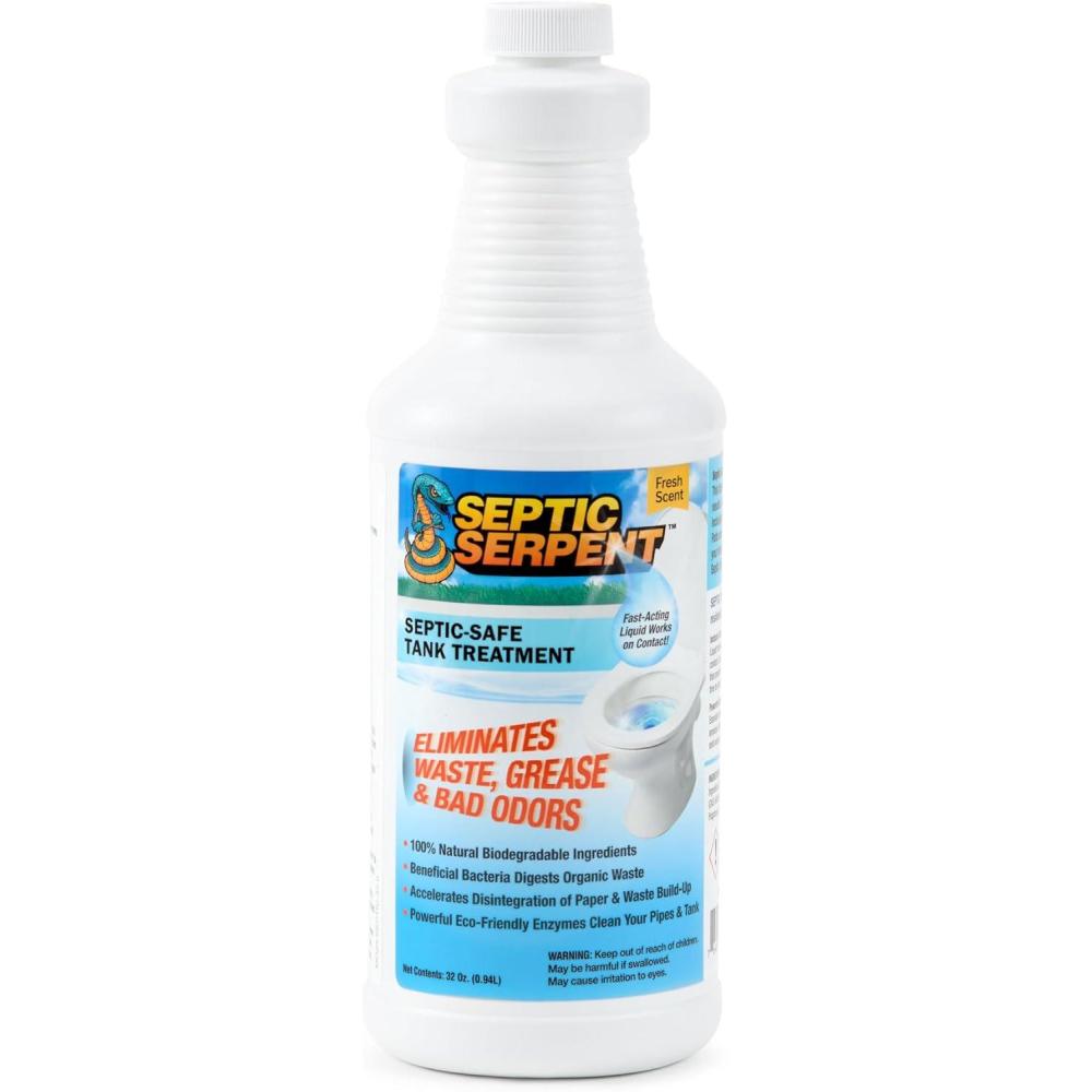 image:imageCCP Direct Septic Serpent Tank Treatment FastActing EcoFriendly Liquid Septic Tank Treatment Breaks Down Waste with Enzymes amp Beneficial Bacteria Septic Cleaner Septic System Treatment 32 Oz32 Fl Oz Pack of 1