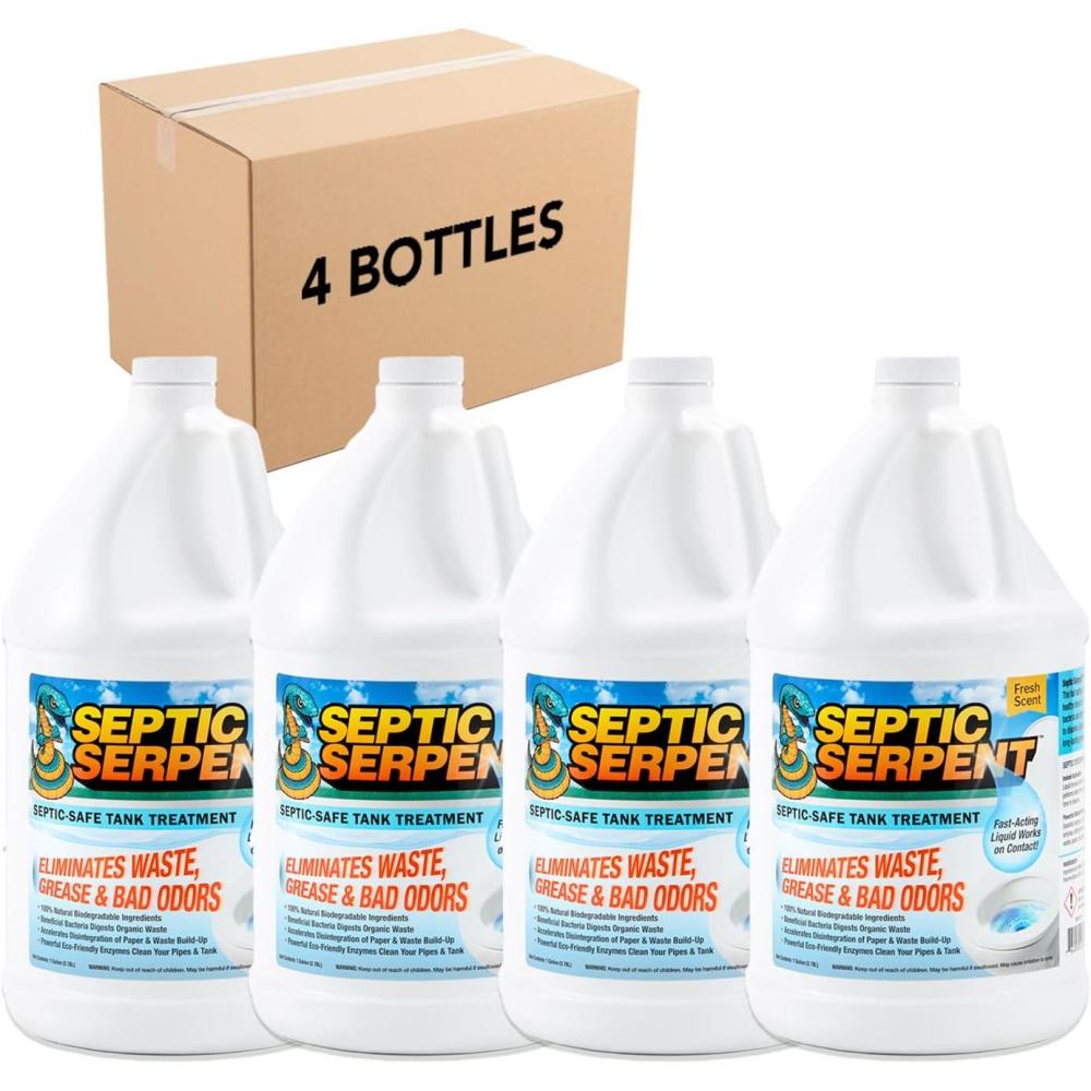image:imageCCP Direct Septic Serpent Tank Treatment FastActing EcoFriendly Liquid Septic Tank Treatment Breaks Down Waste with Enzymes amp Beneficial Bacteria Septic Cleaner Septic System Treatment 32 Oz128 Fl Oz Case of 4