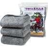 Arkwright TowelZilla Microfiber Cleaning Cloths – Ultra-Thick 800 GSM, Lint Free Car Drying Towel for Polishing, Washing, Auto Detailing, 25 x 36 in, Grey(Grey)