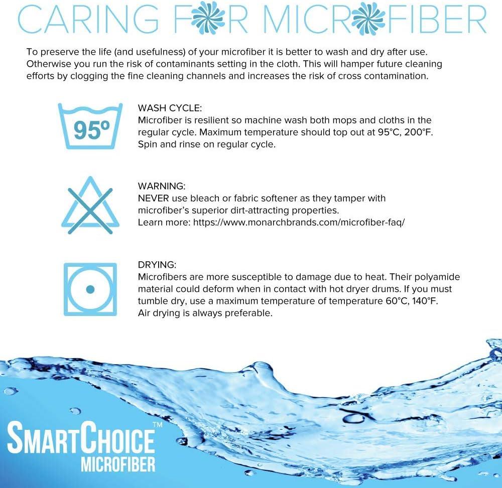 image:imageArkwright Microfiber Cleaning Cloths Pack of 12 Large Lint amp StreakFree Drying Wash Towels 300 GSM Super Absorbent amp Quick Dry Perfect Cleaner for Car Glass and Window 16 x 16 in WhiteNavy