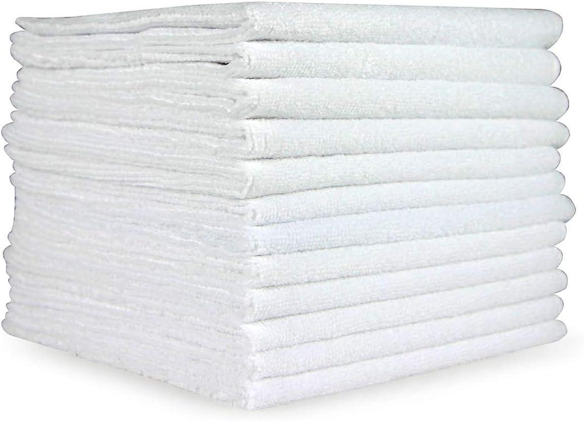 image:imageArkwright Microfiber Cleaning Cloths Pack of 12 Large Lint amp StreakFree Drying Wash Towels 300 GSM Super Absorbent amp Quick Dry Perfect Cleaner for Car Glass and Window 16 x 16 in WhiteWhite