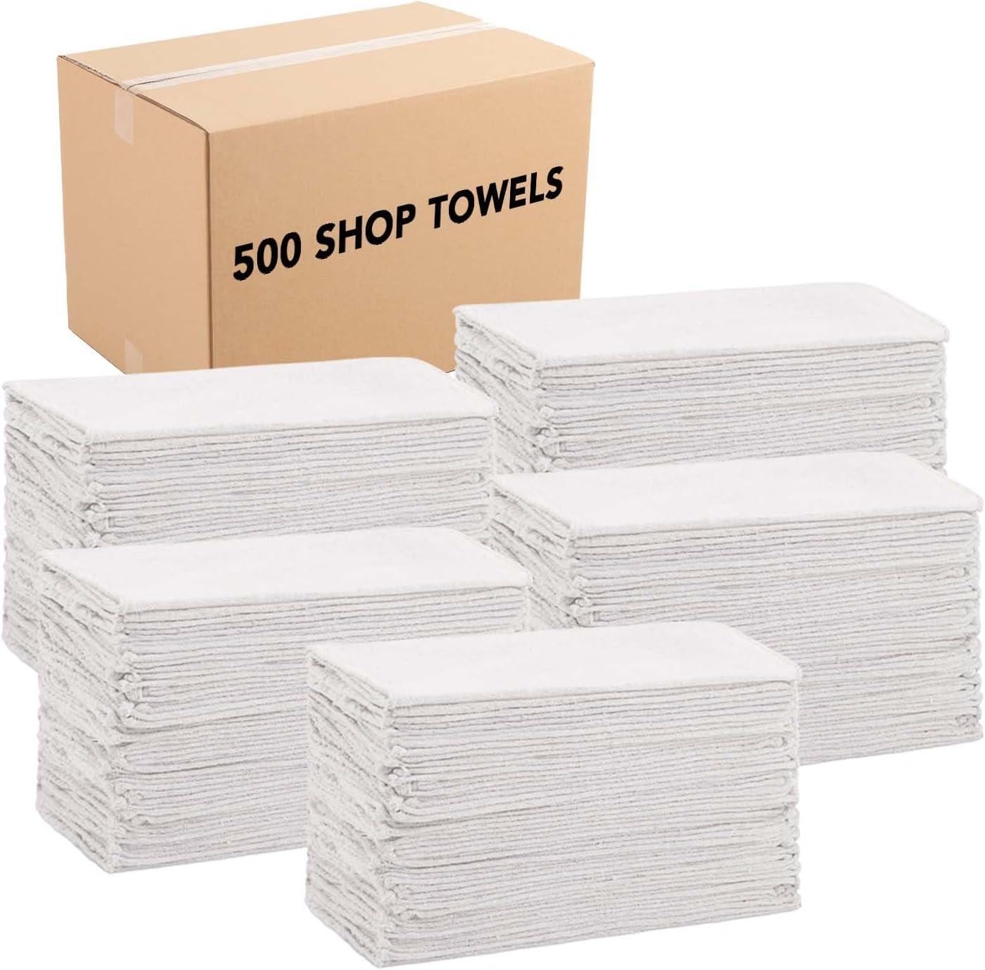 image:imageArkwright Multipurpose Shop Towels Bulk Pack of 50 Absorbent amp Quick Drying 100 Cotton Cleaning Shop Rags for Mechanic Automotive Restaurant and Housekeeping 12x14 in RedWhite