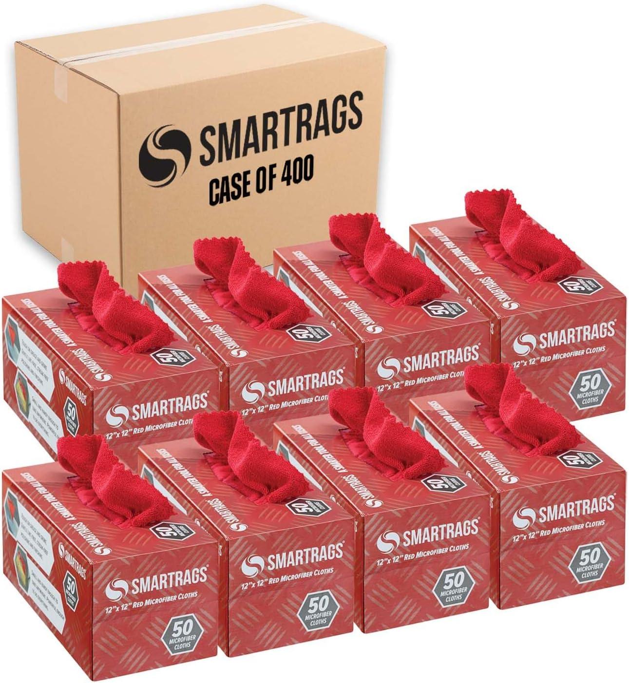 image:imageArkwright Smart Rags Microfiber Cleaning Cloths Pack of 50 in a Box Lint Free 180 GSM Reusable Towels for Auto Office and Household Cleaning 12 x 12 in WhiteRed