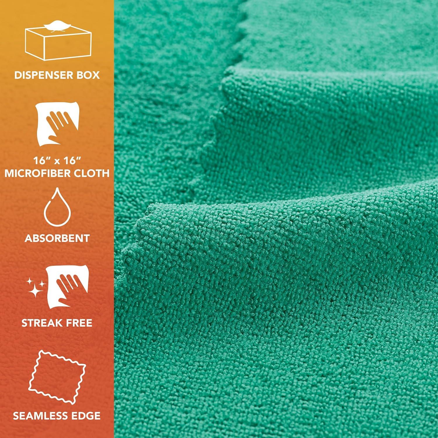 image:imageArkwright Smart Rags Microfiber Cleaning Cloths Pack of 50 in a Box Lint Free 180 GSM Reusable Towels for Auto Office and Household Cleaning 12 x 12 in WhiteGreen