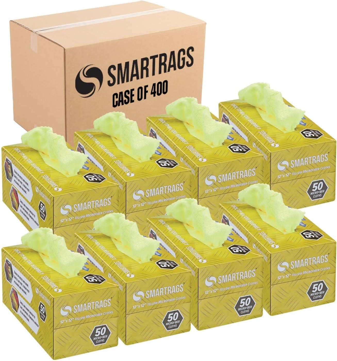 image:imageArkwright Smart Rags Microfiber Cleaning Cloths Pack of 50 in a Box Lint Free 180 GSM Reusable Towels for Auto Office and Household Cleaning 12 x 12 in WhiteYellow
