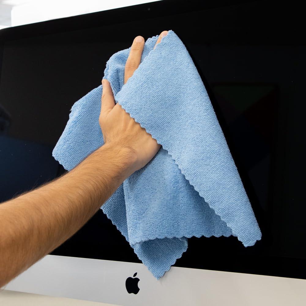 image:imageArkwright Smart Rags Microfiber Cleaning Cloths Pack of 50 in a Box Lint Free 180 GSM Reusable Towels for Auto Office and Household Cleaning 12 x 12 in WhiteBlue