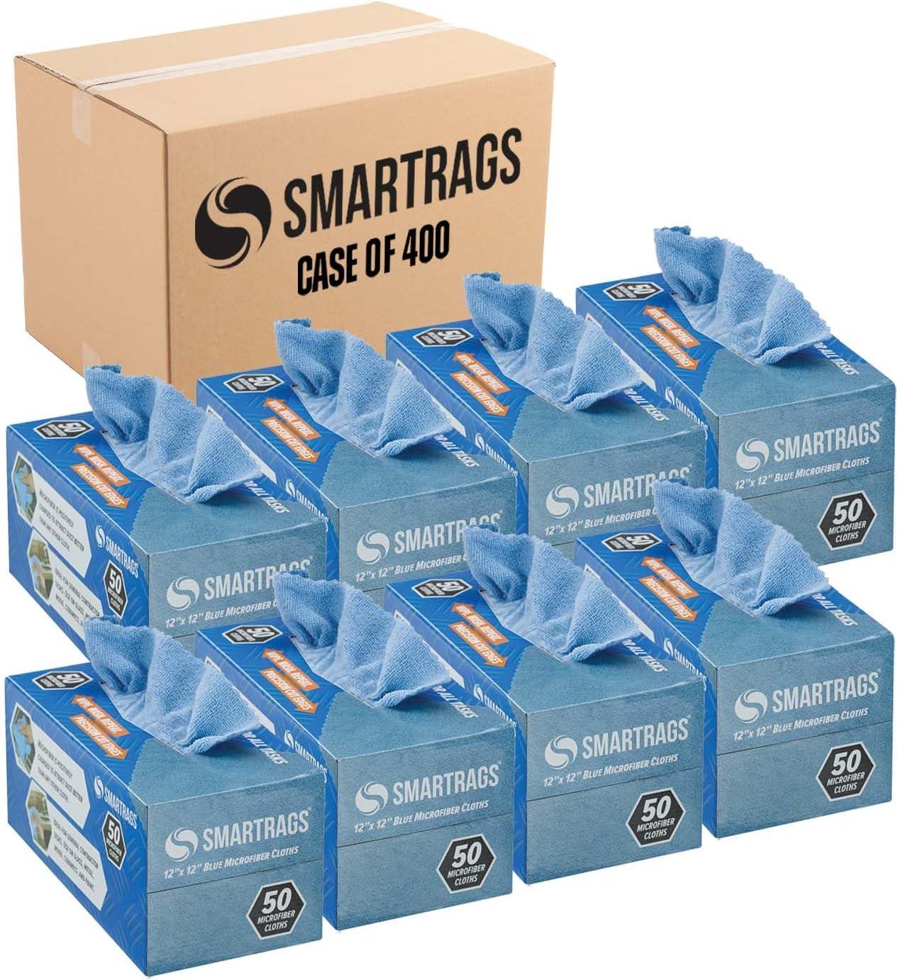 image:imageArkwright Smart Rags Microfiber Cleaning Cloths Pack of 50 in a Box Lint Free 180 GSM Reusable Towels for Auto Office and Household Cleaning 12 x 12 in WhiteBlue