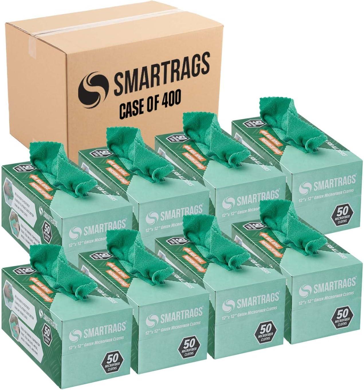 image:imageArkwright Smart Rags Microfiber Cleaning Cloths Pack of 50 in a Box Lint Free 180 GSM Reusable Towels for Auto Office and Household Cleaning 12 x 12 in WhiteGreen