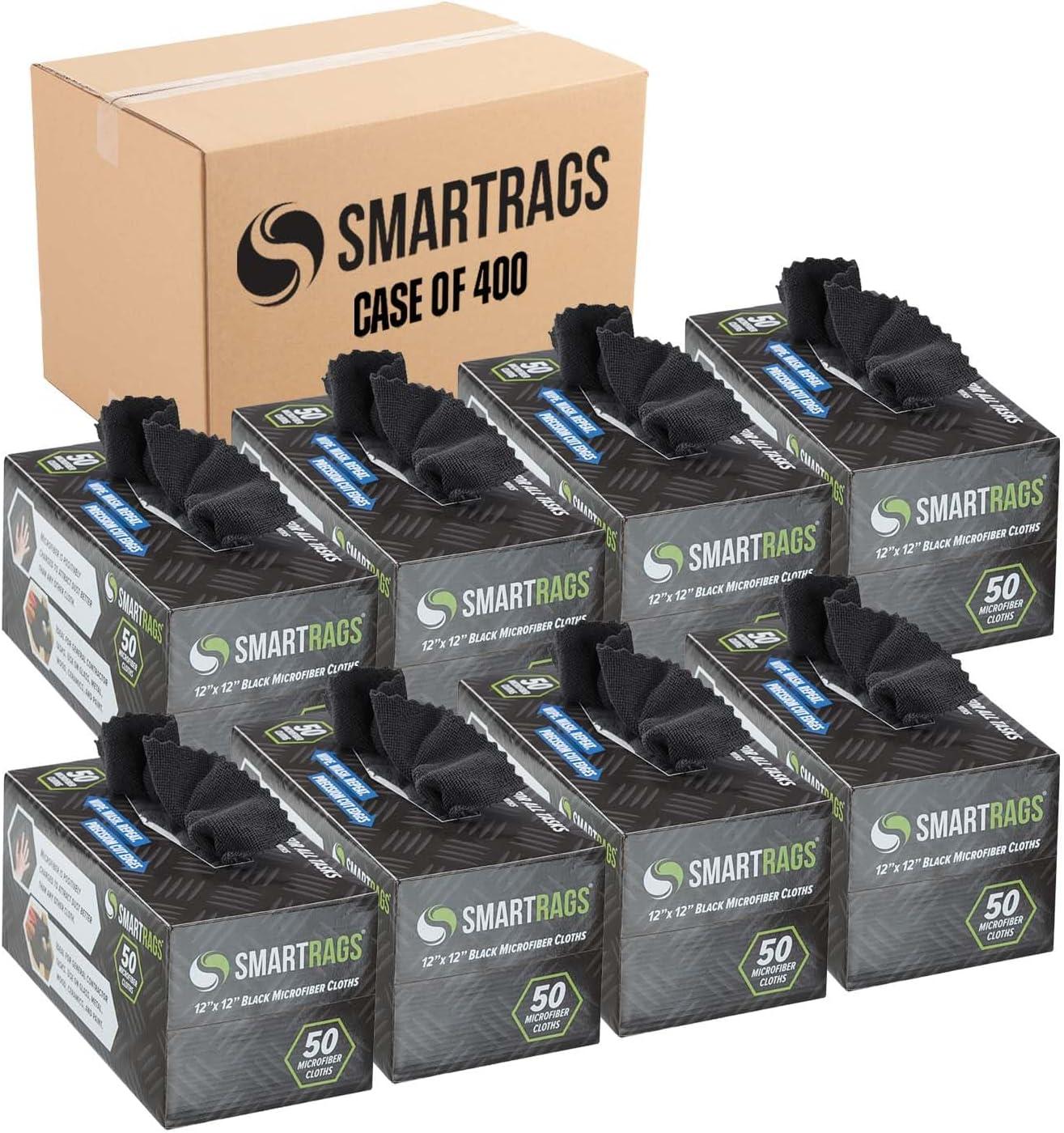 image:imageArkwright Smart Rags Microfiber Cleaning Cloths Pack of 50 in a Box Lint Free 180 GSM Reusable Towels for Auto Office and Household Cleaning 12 x 12 in WhiteBlack