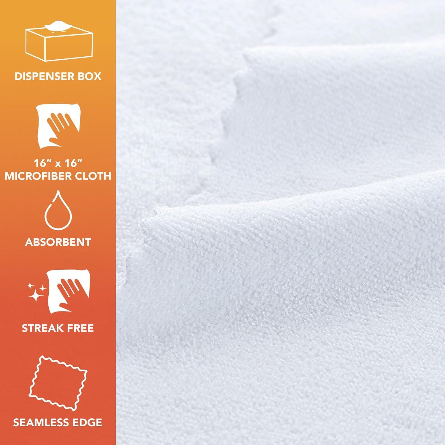 image:imageArkwright Smart Rags Microfiber Cleaning Cloths Pack of 50 in a Box Lint Free 180 GSM Reusable Towels for Auto Office and Household Cleaning 12 x 12 in WhiteWhite