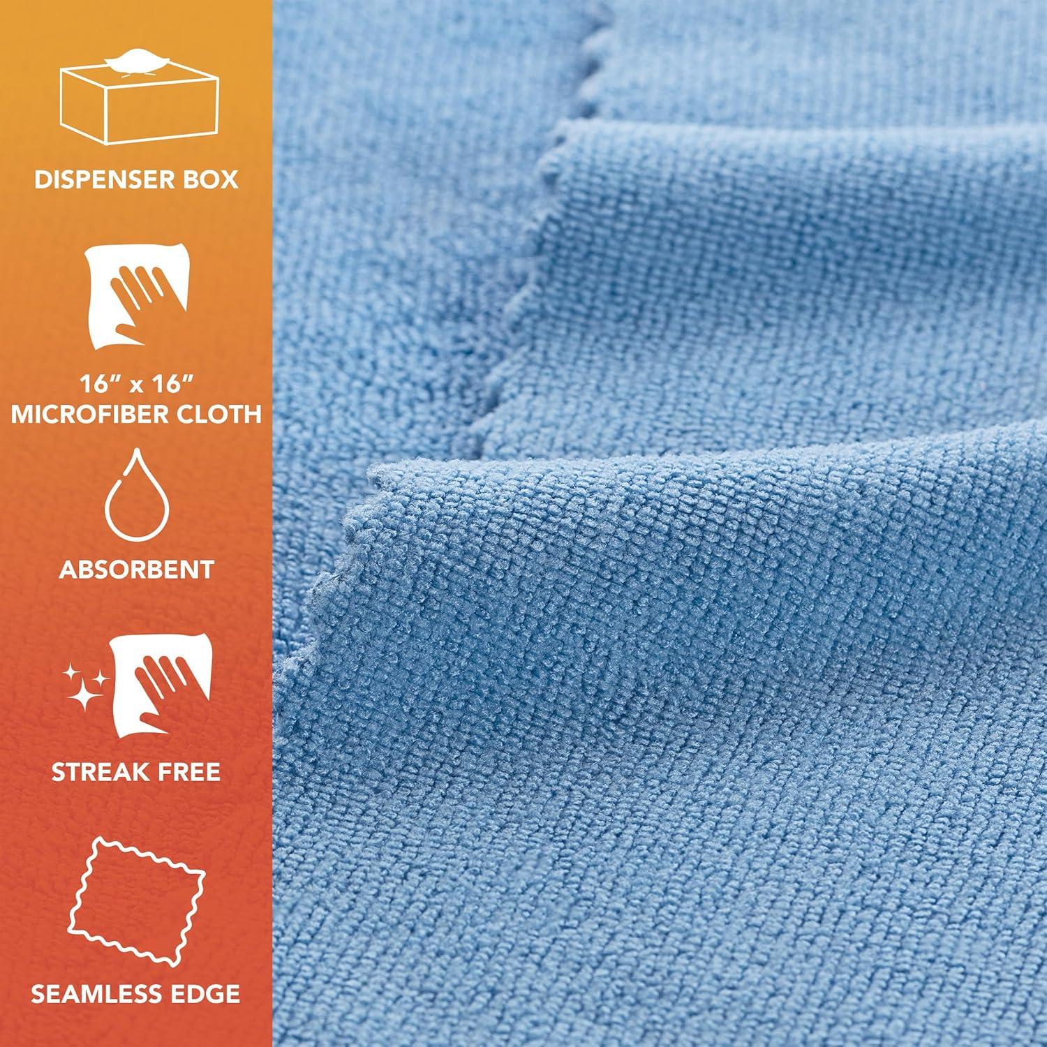 image:imageArkwright Smart Rags Microfiber Cleaning Cloths Pack of 50 in a Box Lint Free 180 GSM Reusable Towels for Auto Office and Household Cleaning 12 x 12 in WhiteBlue