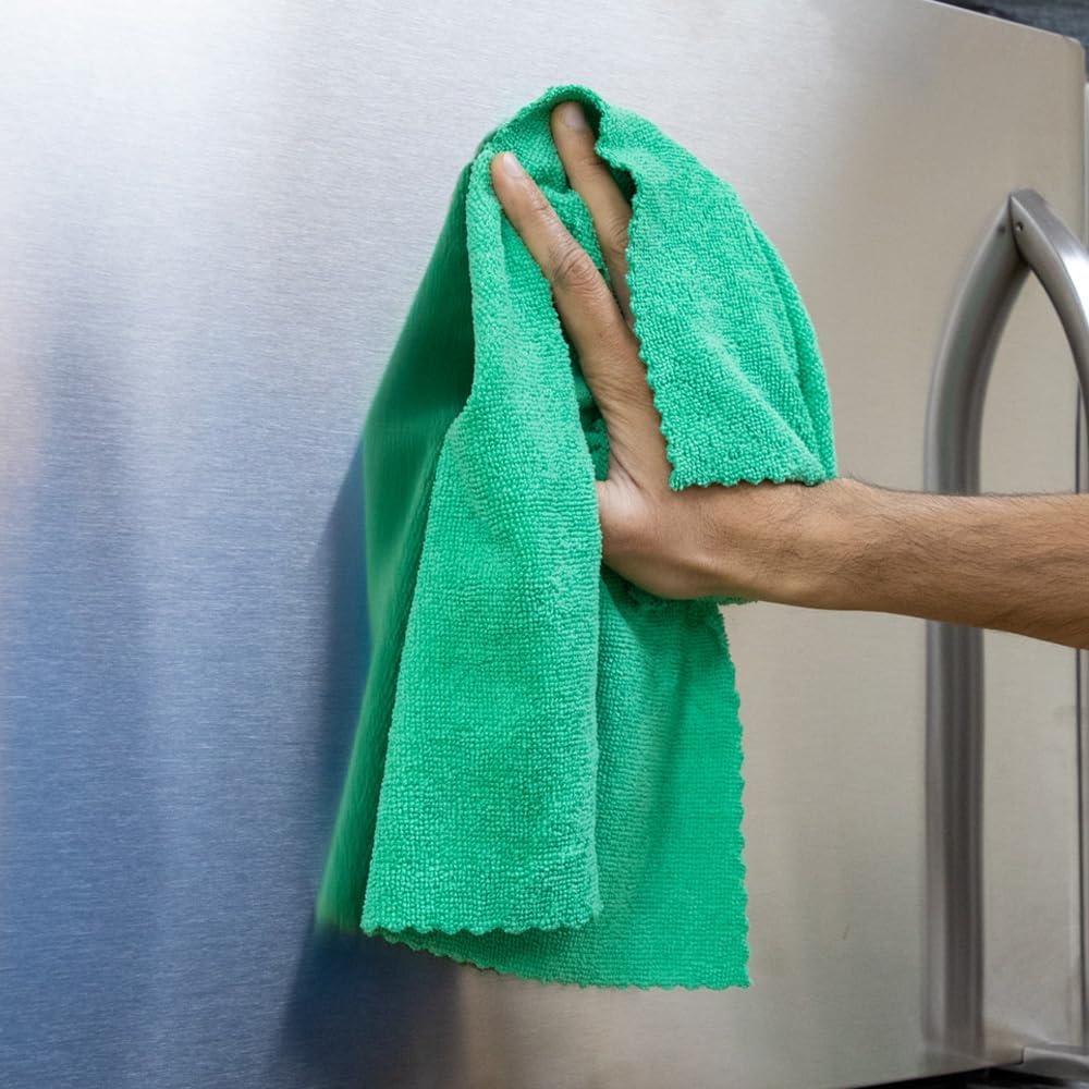 image:imageArkwright Smart Rags Microfiber Cleaning Cloths Pack of 50 in a Box Lint Free 180 GSM Reusable Towels for Auto Office and Household Cleaning 12 x 12 in WhiteGreen