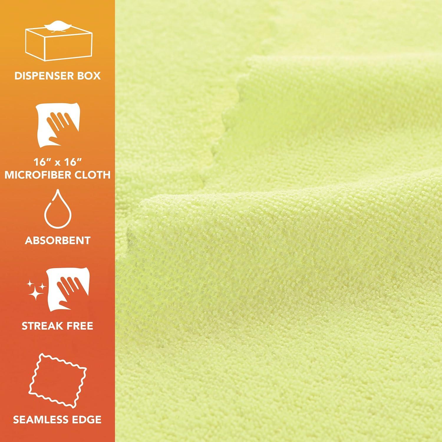 image:imageArkwright Smart Rags Microfiber Cleaning Cloths Pack of 50 in a Box Lint Free 180 GSM Reusable Towels for Auto Office and Household Cleaning 12 x 12 in WhiteYellow