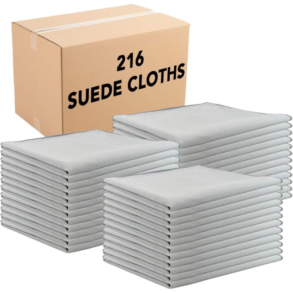 image:imageArkwright Microfiber Suede Glass Cloths Case of 216 Absorbent Dish Drying Cloth Bulk Cleaning Towel Set Perfect for Home Kitchen Gym Cars and Glass 16 x 16 in BlueGrey