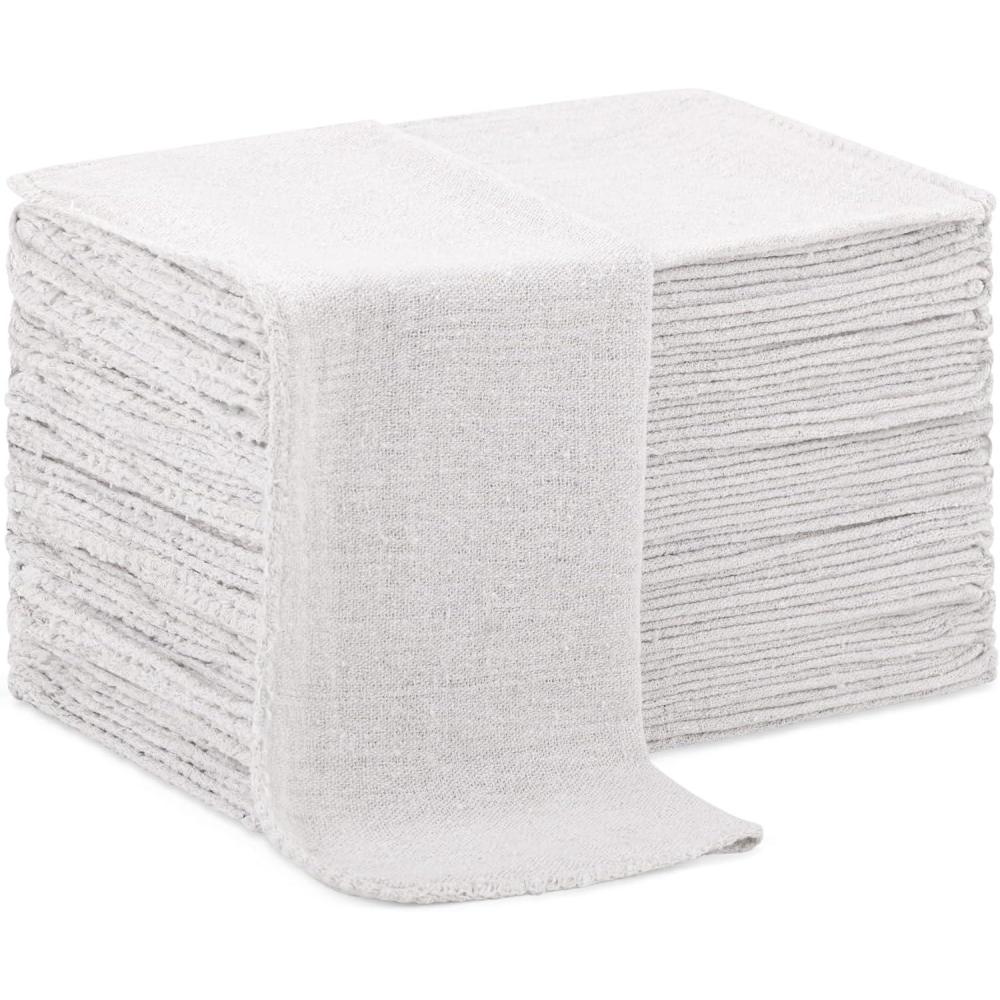 image:imageArkwright Multipurpose Shop Towels Bulk Pack of 50 Absorbent amp Quick Drying 100 Cotton Cleaning Shop Rags for Mechanic Automotive Restaurant and Housekeeping 12x14 in RedWhite