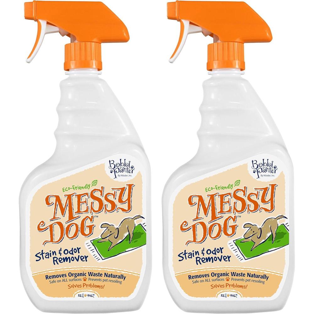 image:imageBobbi Panter Messy Dog Stain amp Odor Remover BioEnzymatic Power Biodegradable Formula for Tough Stains Odors amp Pet Messes EarthFriendly PetSafe NonToxic 32 fl oz Spray Bottle32Ounce 2Pack