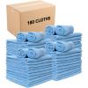 Arkwright Microfiber Cleaning Cloths – (Pack of 12) Large Lint & Streak-Free Drying Wash Towels, 300 GSM Super Absorbent & Quick Dry, Perfect Cleaner for Car, Glass, and Window, 16 x 16 in, White(Blue)