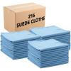 Arkwright Microfiber Suede Glass Cloths – (Case of 216) Absorbent Dish Drying Cloth, Bulk Cleaning Towel Set Perfect for Home, Kitchen, Gym, Cars, and Glass, 16 x 16 in, Blue(Blue)