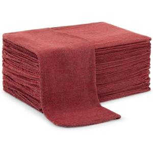 Arkwright Multipurpose Shop Towels – (Bulk Pack of 50) Absorbent & Quick Drying 100% Cotton Cleaning Shop Rags for Mechanic, Automotive, Restaurant, and Housekeeping, 12×14 in, Red(Red)