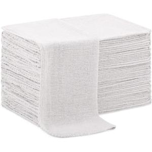 Arkwright Multipurpose Shop Towels – (Bulk Pack of 50) Absorbent & Quick Drying 100% Cotton Cleaning Shop Rags for Mechanic, Automotive, Restaurant, and Housekeeping, 12×14 in, Red(White)