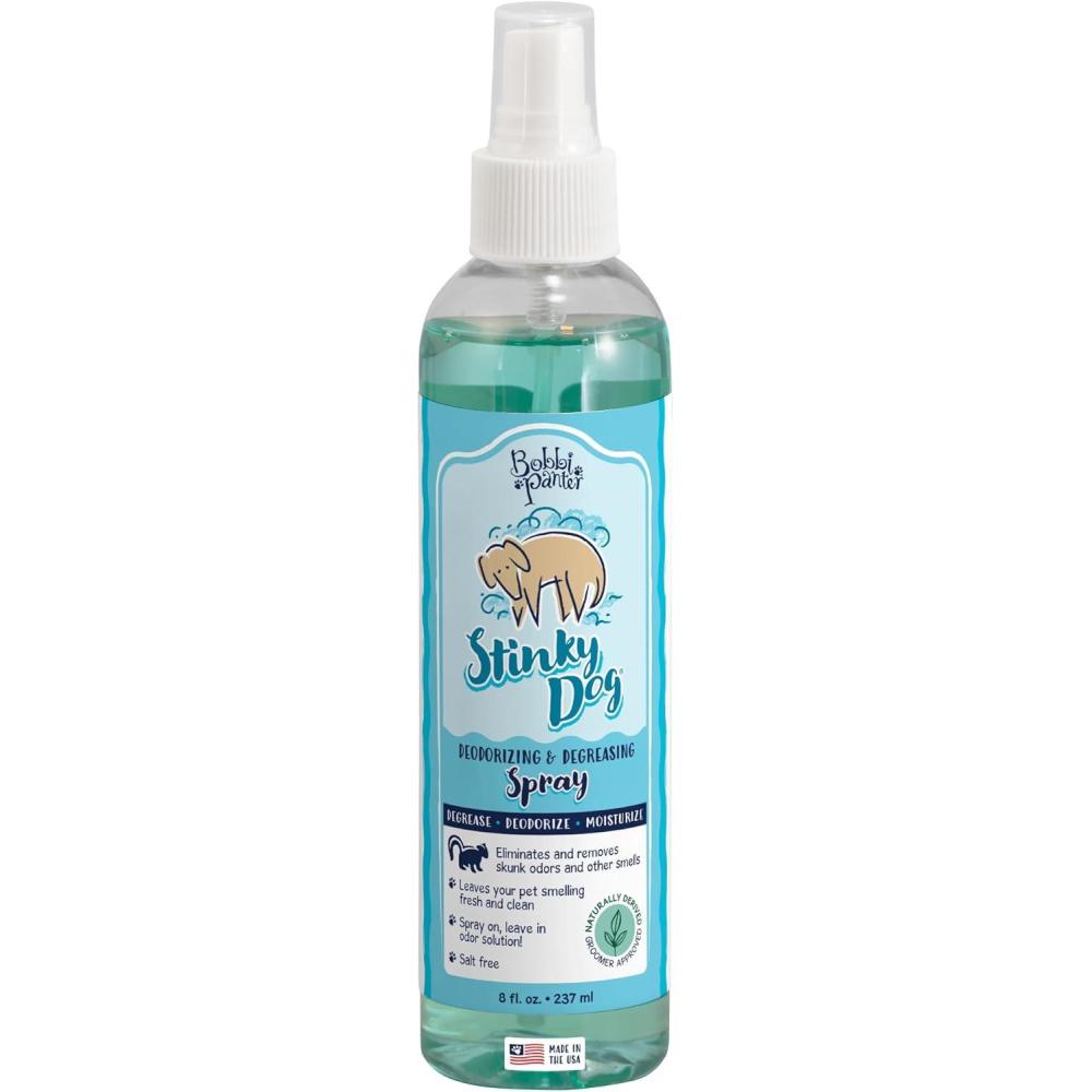 image:imageBobbi Panter Stinky Dog Spray 8oz Neutralizes Skunk and Bad Odors Degreases Fur Bobbi Panter Signature Collection ParabenFree SaltFree amp TearFree