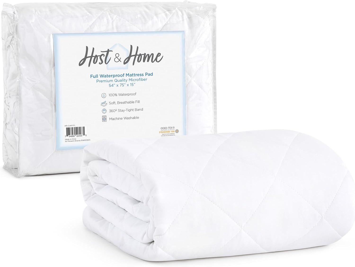 image:imageArkwright Waterproof Mattress Pad Cover Full 15 in Drop Quilted Mattress Protector Cover Breathable Soft Polyester Microfiber Deep Pockets Machine Washable Mattress Topper White1