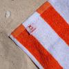Arkwright Cali Cabana Stripe Beach Towel – Case of 32, Soft Quick Dry 100% Cotton Terry Towels Set for Pool, Swim, and Hot Tub, 30 x 60 in, Beige(Orange)