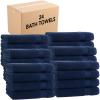 Arkwright Bath Towels Set of 4 – (Bulk Case of 24) Super Soft 100% Cotton, 600 GSM Quick Dry & Absorbent, Luxury Bathroom Essentials for Hotels, Spa, Hosts, and Vacation Rentals, Lapis Navy